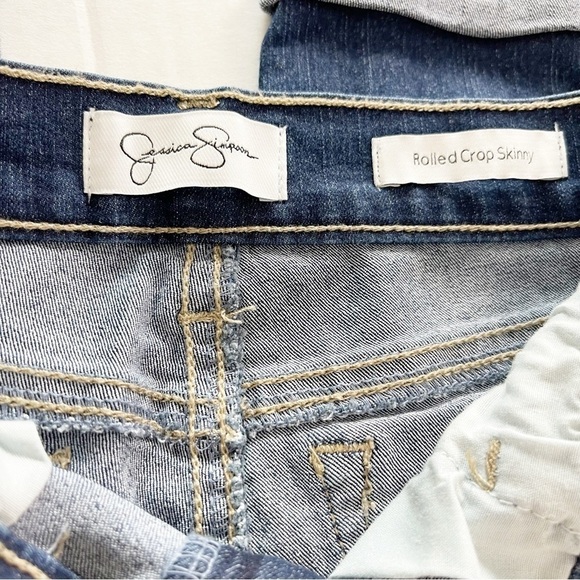 JESSICA SIMPSON Girl’s Rolled Crop Skinny Jeans - Size 7 - Picture 5 of 10